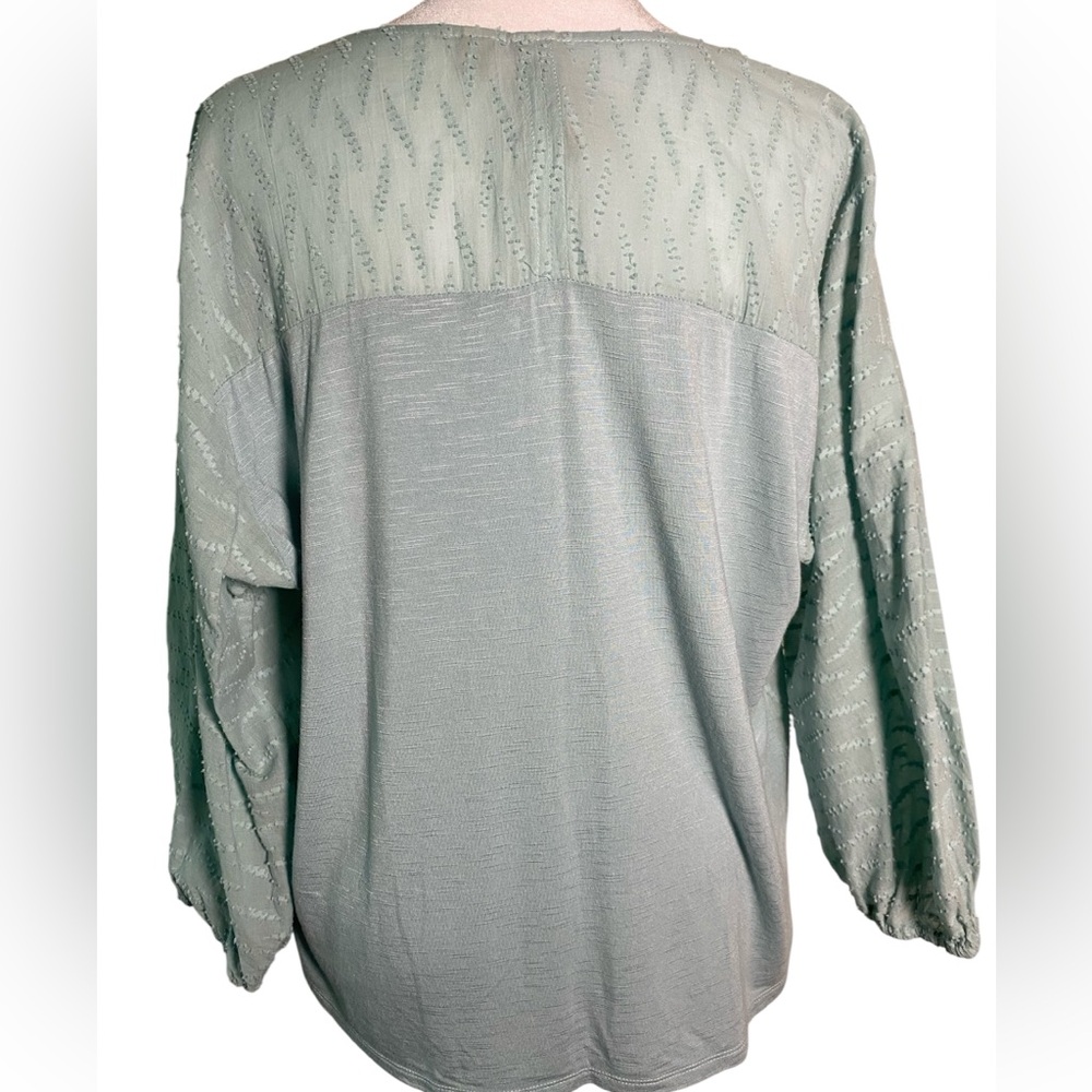 Anthropologie Dolan Green Women Blouse 3/4 Sleeve,Elegant Casual Work Top Size M - Picture 4 of 10